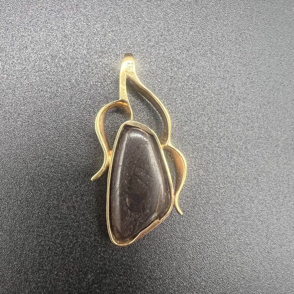 Natural Australian Black Opal Pendant set in 14K Gold, Stunning Rare Opal Pendan - Picture 6 of 8